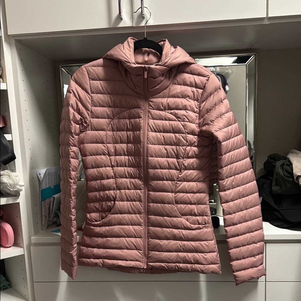 Women's Pink Quilted Jacket Lulu lemon pink puffer